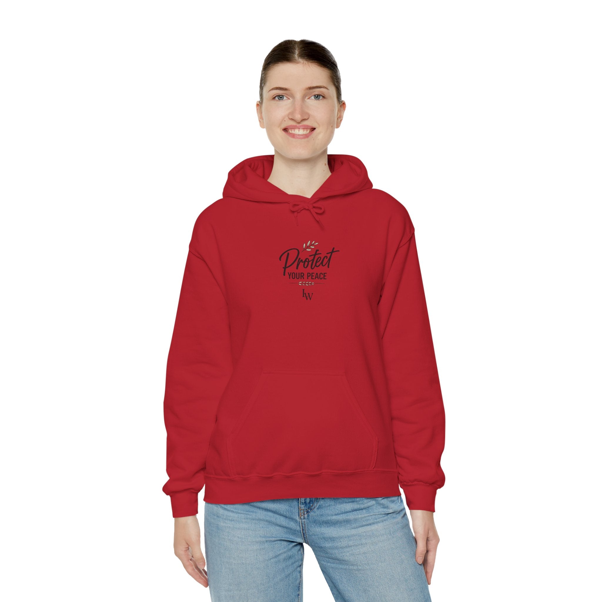 Protect Your Peace Hoodie | Minimal Script Text, White Pullover