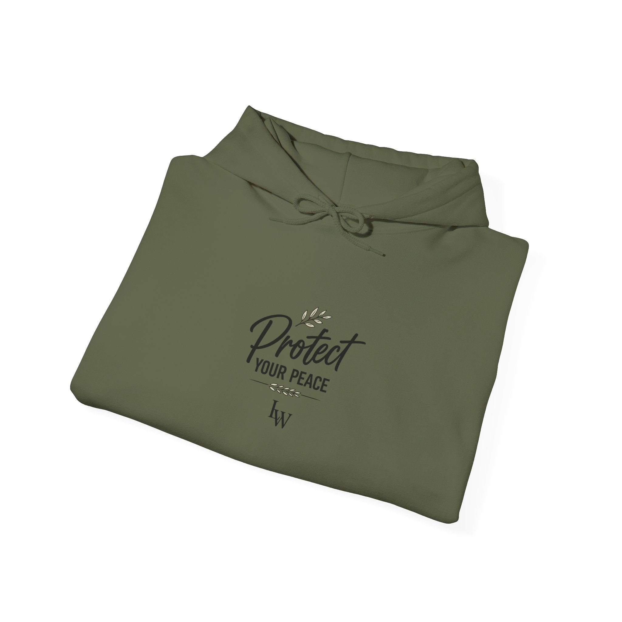 Protect Your Peace Hoodie | Minimal Script Text, White Pullover