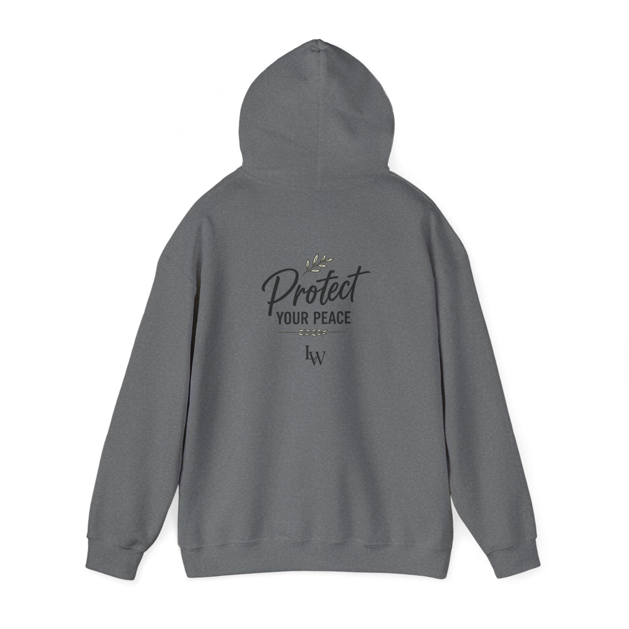 Protect Your Peace Hoodie | Minimal Script Text, White Pullover