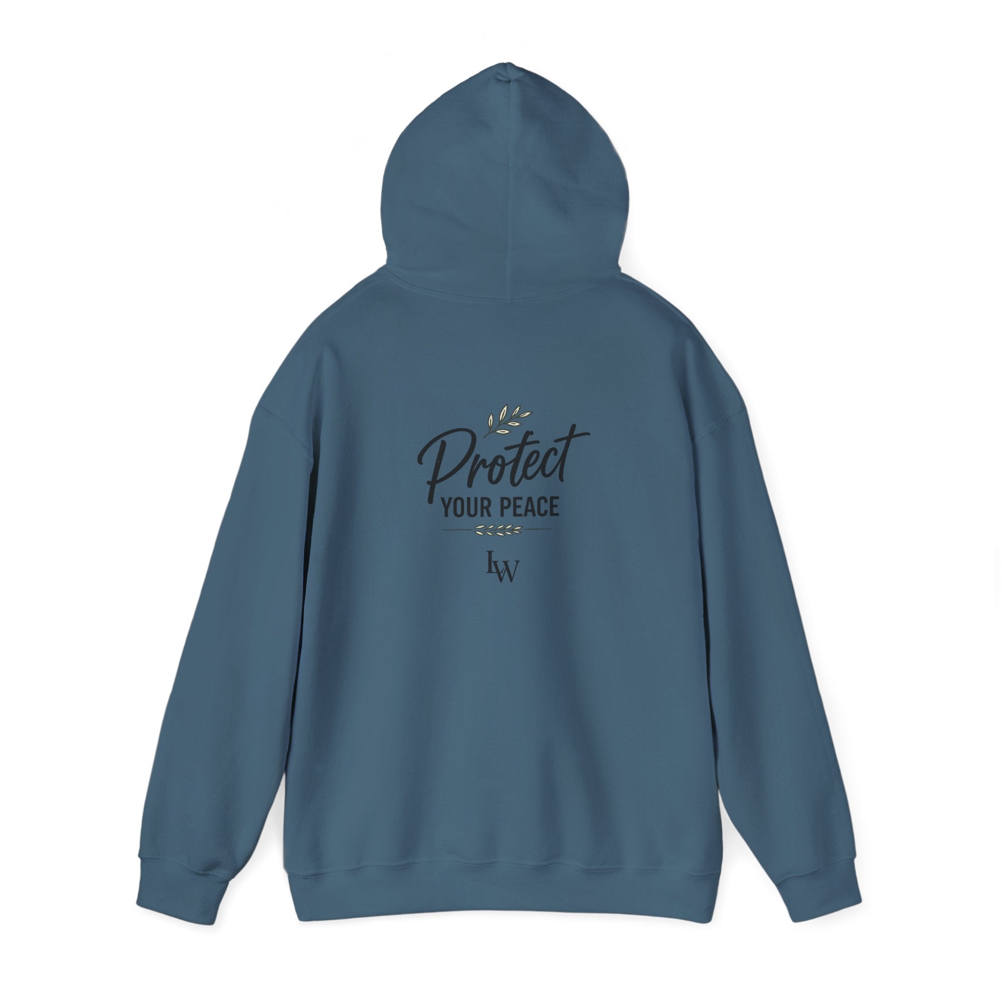 Protect Your Peace Hoodie | Minimal Script Text, White Pullover