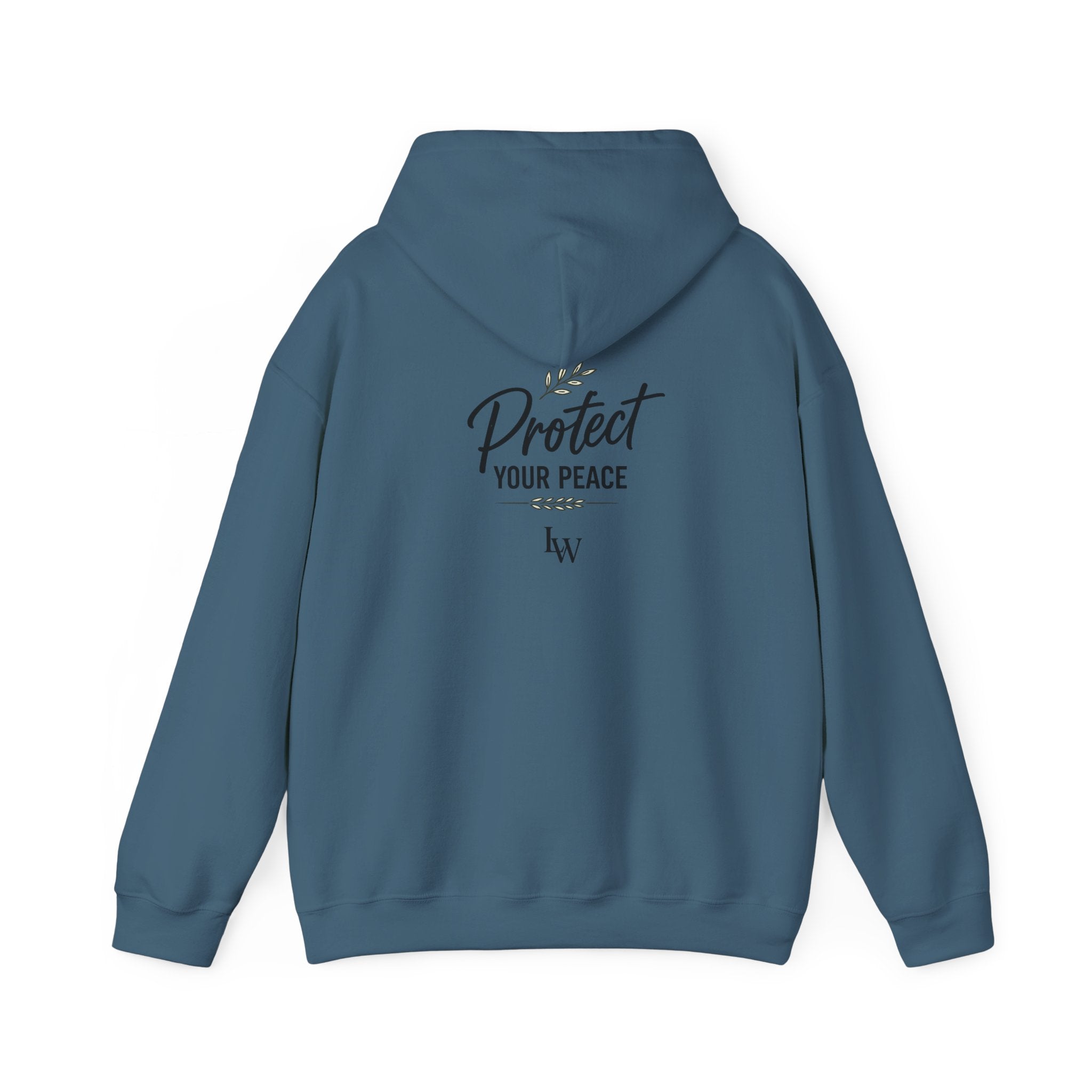 Protect Your Peace Hoodie | Minimal Script Text, White Pullover