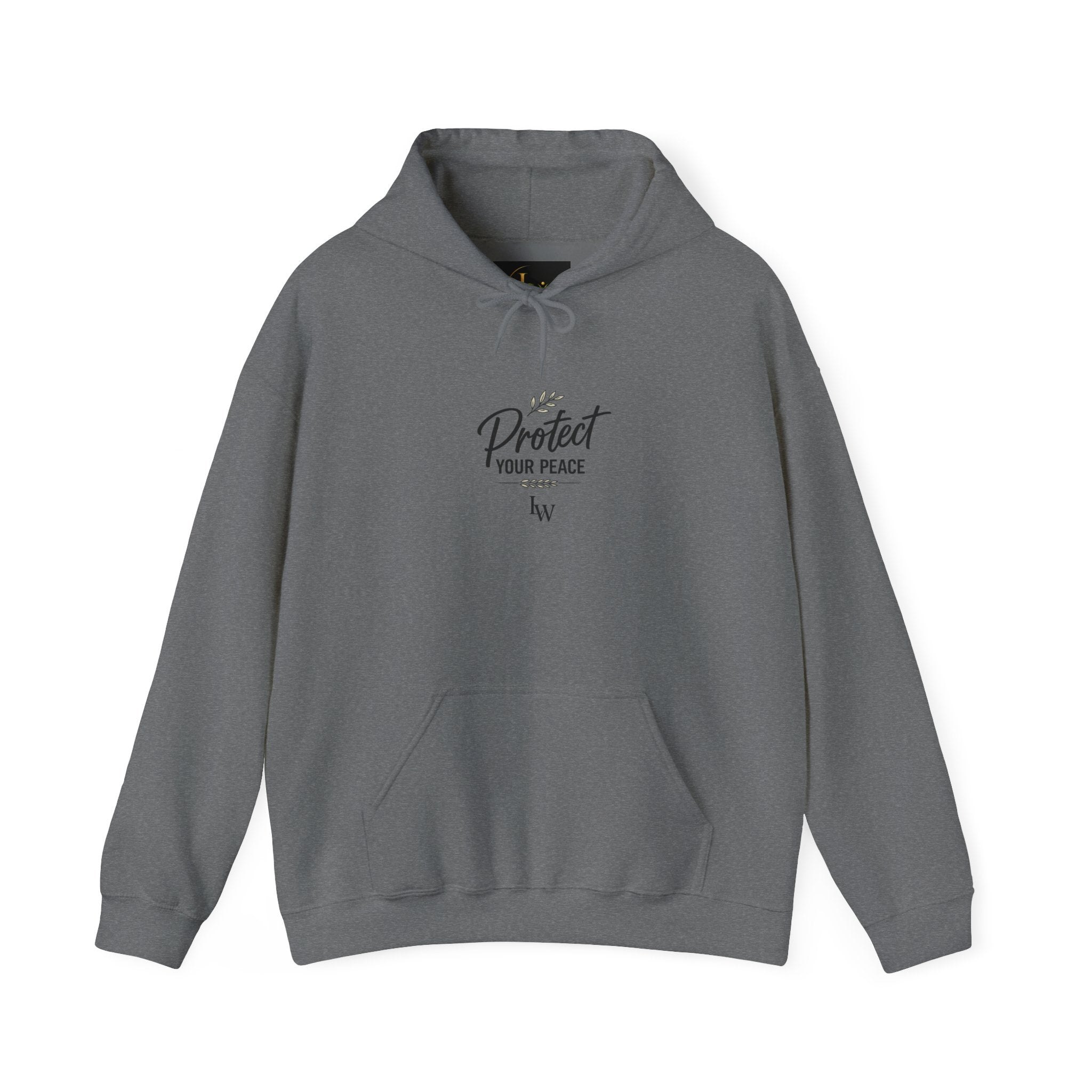 Protect Your Peace Hoodie | Minimal Script Text, White Pullover