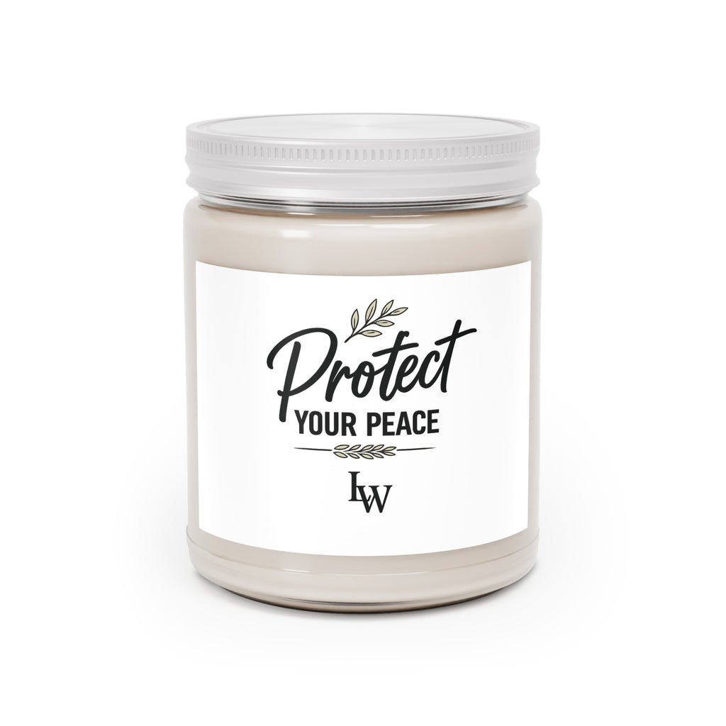 Protect Your Peace Soy Candle — 9oz Scented Jar with White Lid