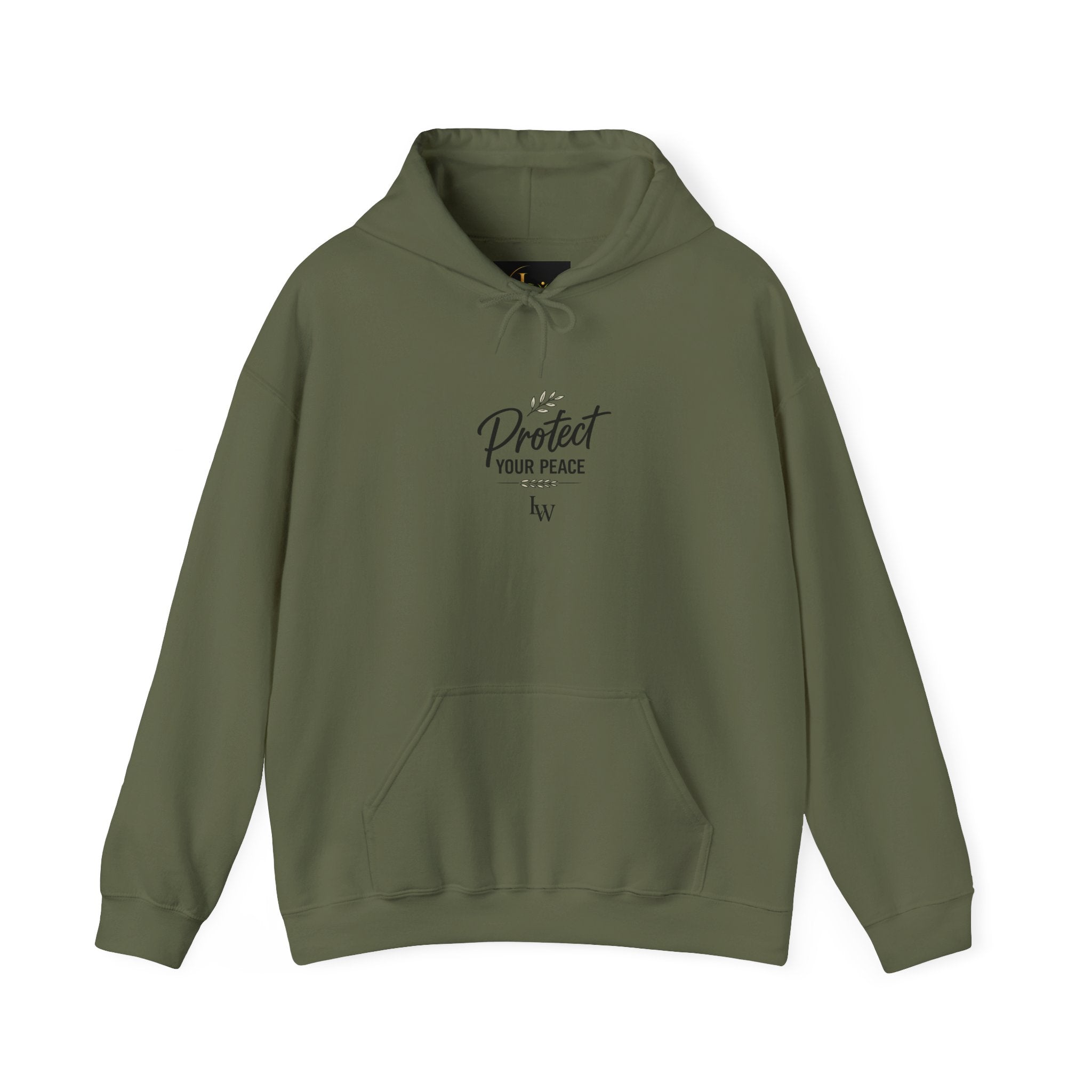Protect Your Peace Hoodie | Minimal Script Text, White Pullover