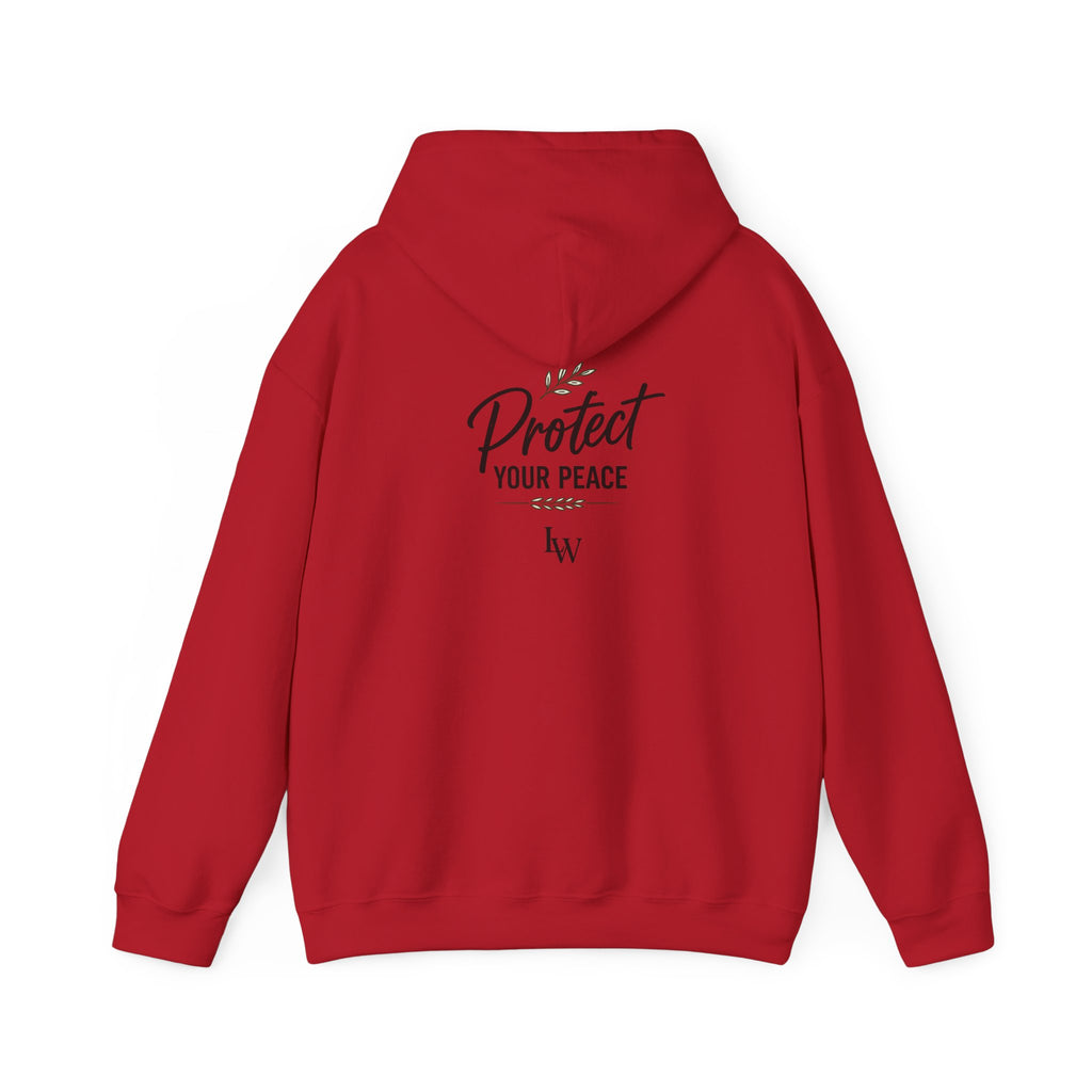 Protect Your Peace Hoodie | Minimal Script Text, White Pullover
