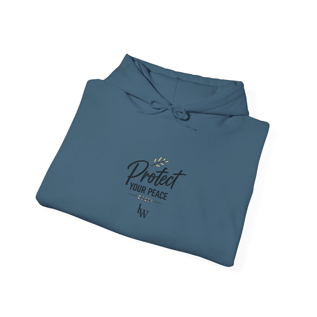 Protect Your Peace Hoodie | Minimal Script Text, White Pullover
