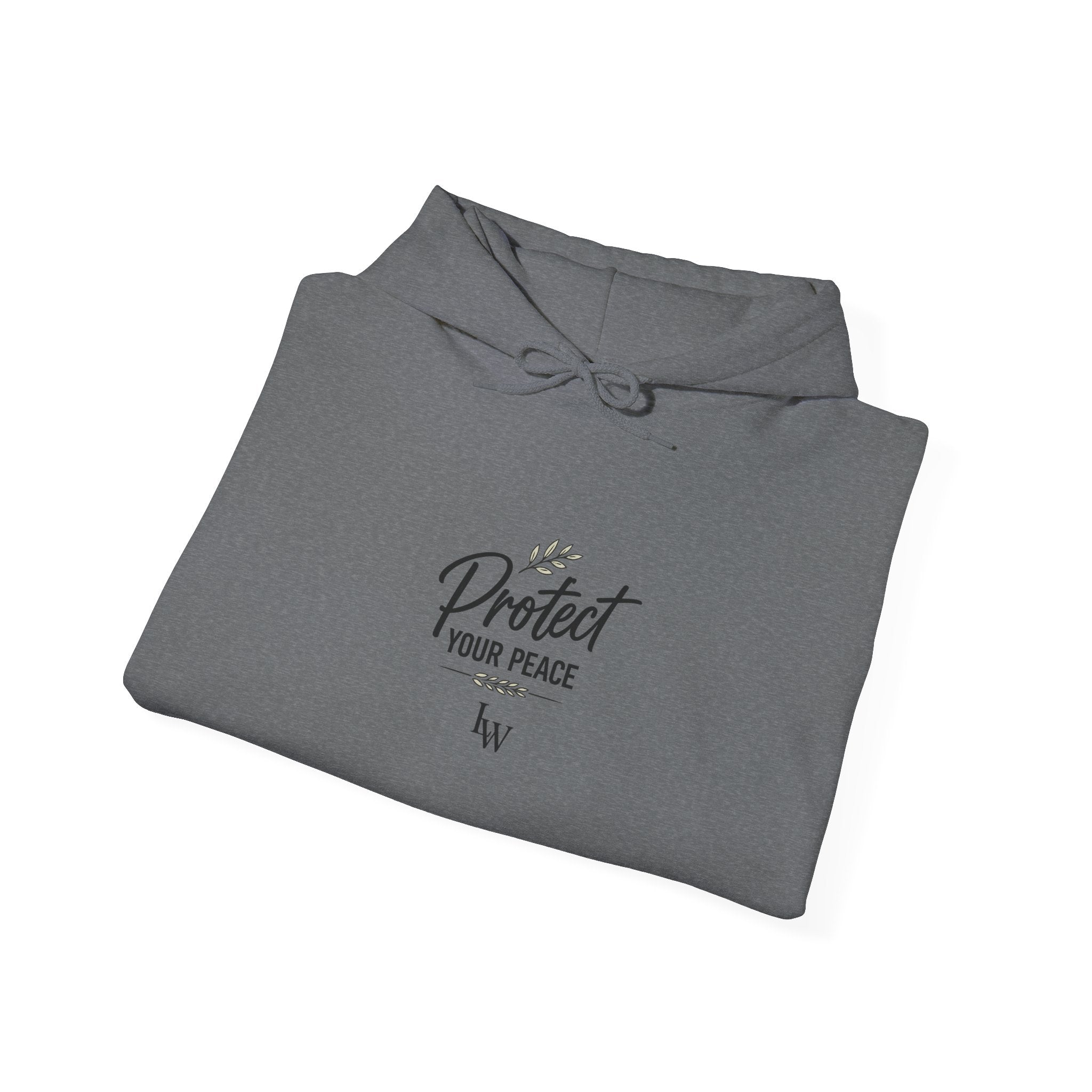 Protect Your Peace Hoodie | Minimal Script Text, White Pullover