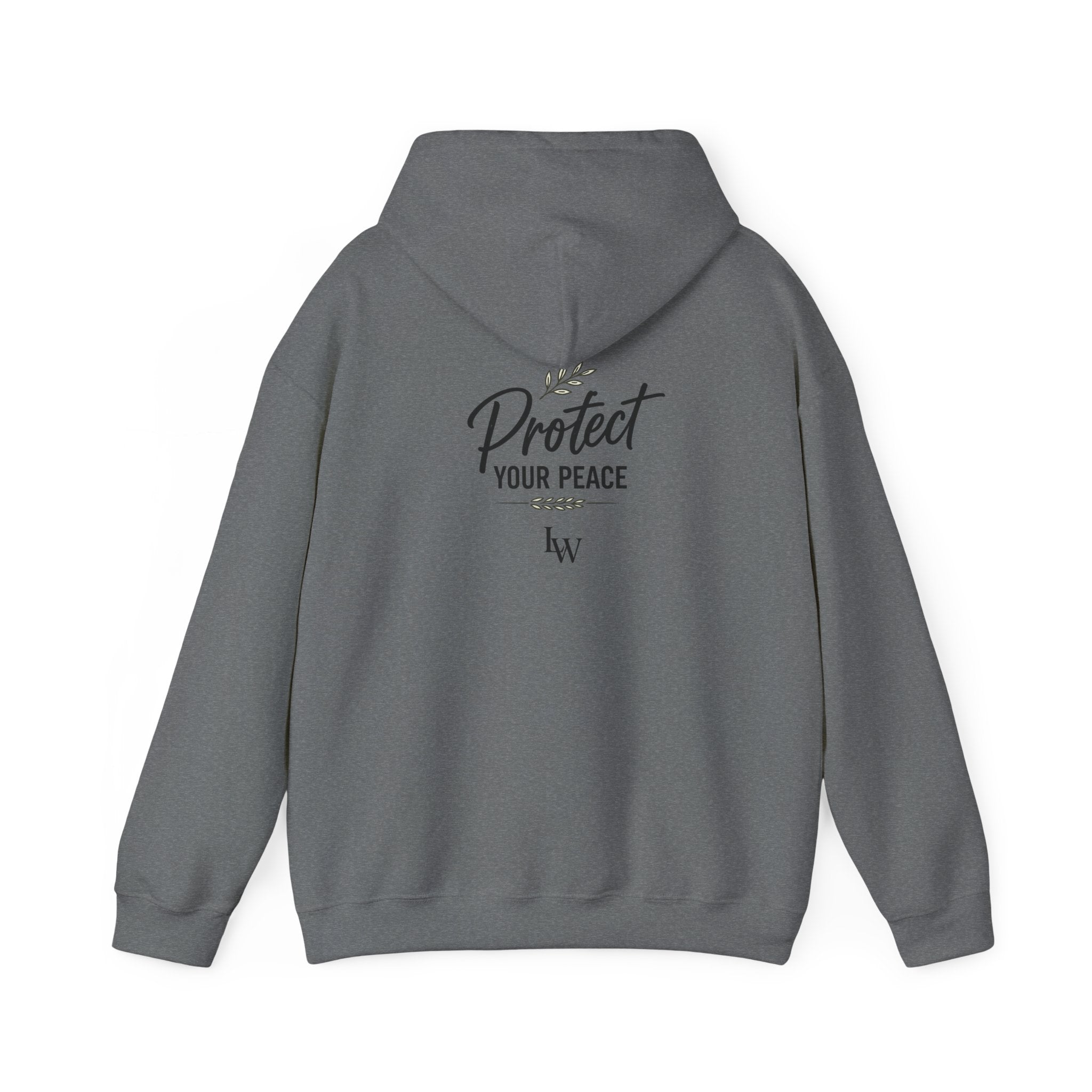 Protect Your Peace Hoodie | Minimal Script Text, White Pullover