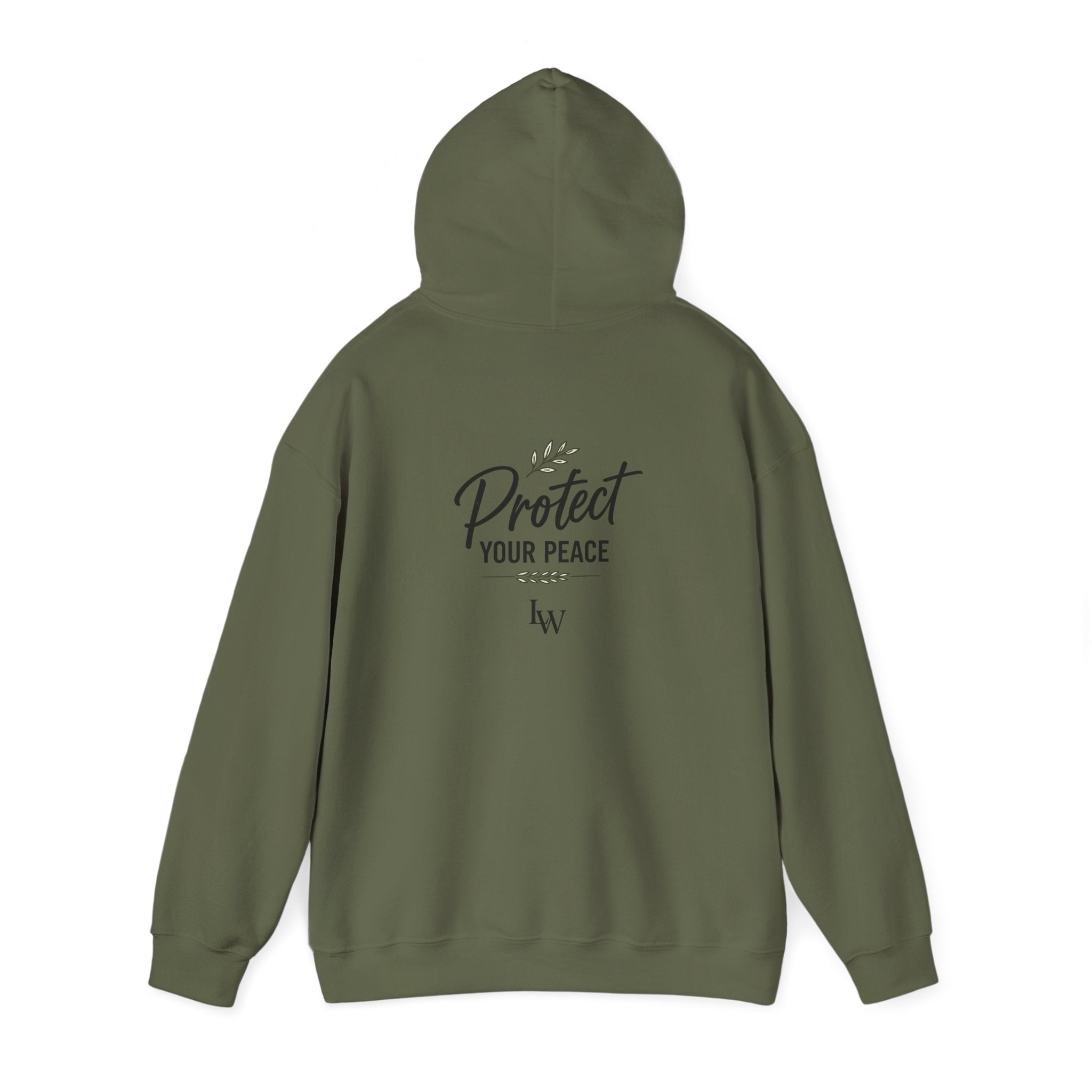 Protect Your Peace Hoodie | Minimal Script Text, White Pullover