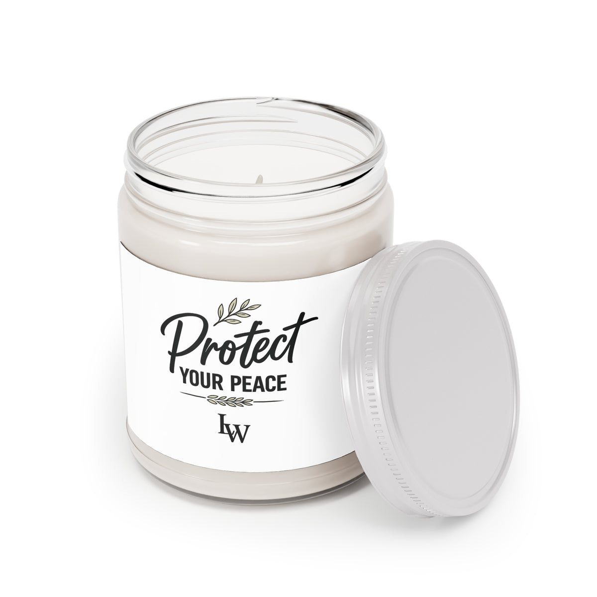 Protect Your Peace Soy Candle — 9oz Scented Jar with White Lid